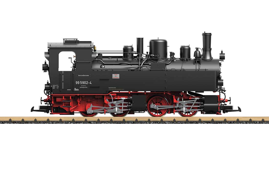 0-4-4-0T - Sound and DCC -- German State Railroad DR #99 5902 (Era IV, black, red)-2