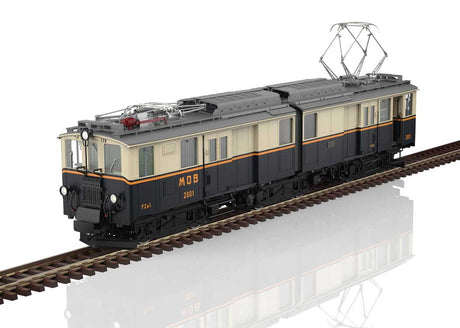 Class FZe 6/6 Railcar - Baggage - Sound and DCC -- MOB #2001 (Era II As-Delivered, black, cream, orange)-1