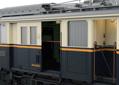 Class FZe 6/6 Railcar - Baggage - Sound and DCC -- MOB #2001 (Era II As-Delivered, black, cream, orange)-3