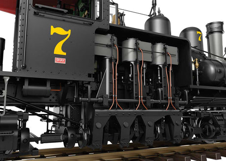 Class C Three-Truck Shay - Sound, Smoke and DCC -- Roaring Camp & Big Trees #7 (2025, black, graphite, red, Tuscan)-4