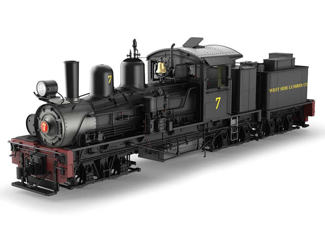Class C Three-Truck Shay - Sound, Smoke and DCC -- Westside Lumber Company #7 (black, graphite, red)-1