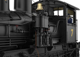 Class C Three-Truck Shay - Sound, Smoke and DCC -- Westside Lumber Company #7 (black, graphite, red)-4