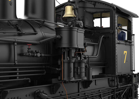 Class C Three-Truck Shay - Sound, Smoke and DCC -- Westside Lumber Company #7 (black, graphite, red)-4