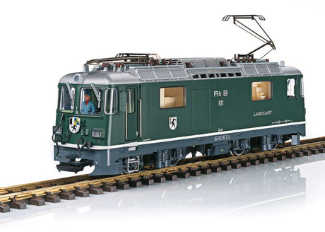 Class Ge 4/4 II Electric - Sound and DCC -- Rhaetian Railroad RhB #611 (Era VI, green, silver, gray)-1