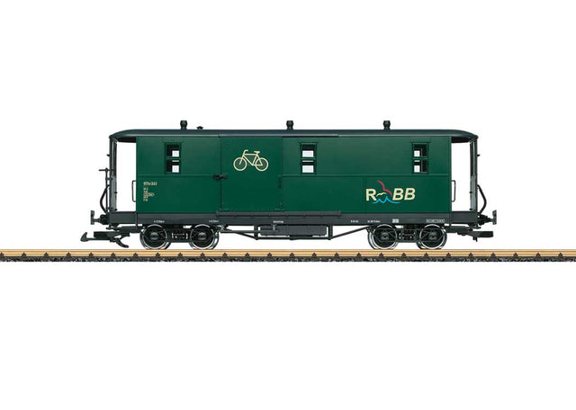 4-Axle Baggage Car - Ready to Run -- Rugensche Baderbahn RuBB (Era VI, green, black)