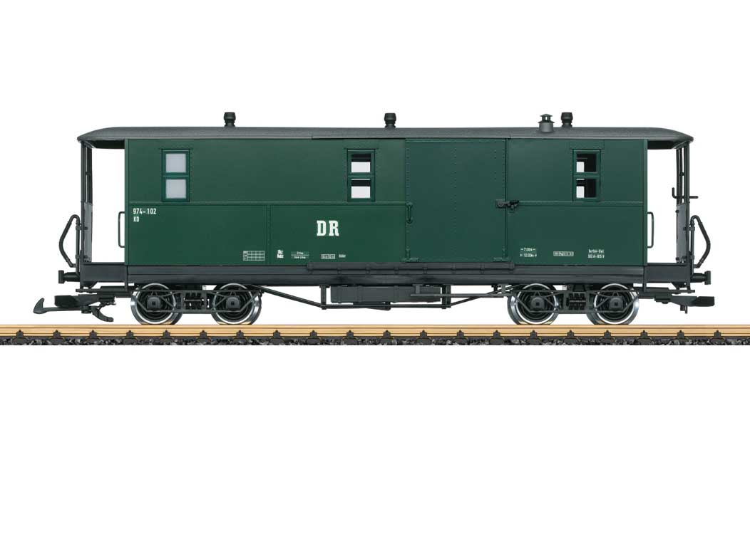 Type KD4 Baggage Car - Ready to Run -- German State Railroad DR (Era IV, green, gray)