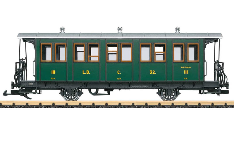 3rd Class Coach - Ready to Run -- Rhaetian Railway RhB C 32 (Era VI, green)