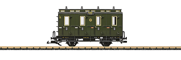 3rd Class Compartment Car - Ready to Run -- German State Railroad DR (Era II, green)