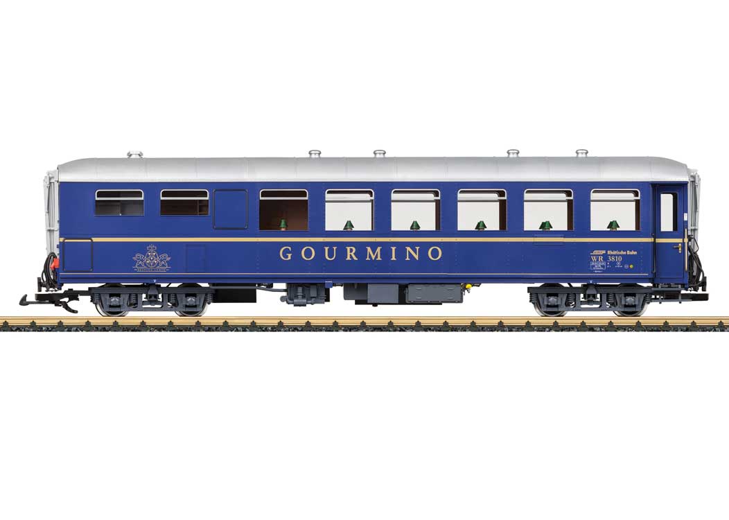 Diner - Ready to Run -- Rhaetian Railway RhB (Era VI, Gourmino, blue, silver)