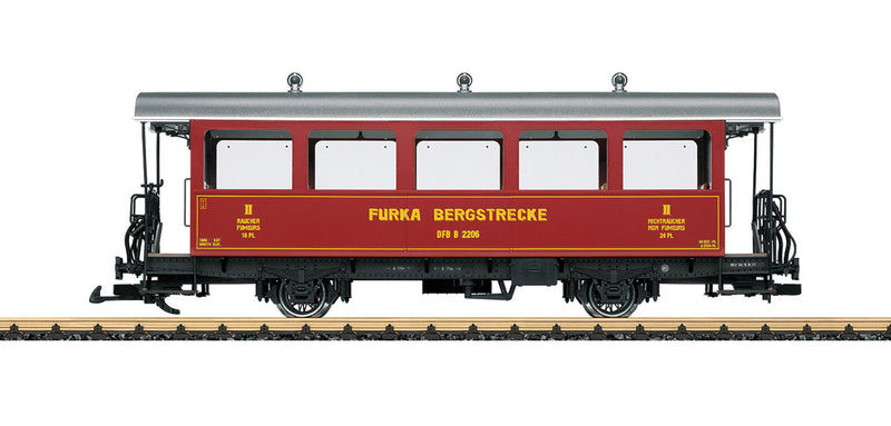 2-Axle 2nd Class Coach - Ready to Run -- Dampfbahn Furka-Bergstrecke DFB B 2206 (Era VI, red, silver)