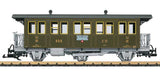 3-Axle 3rd Class Coach - Ready to Run -- Brunig Steam Railway BDB #C 31 (Era VI, green, yellow, gray)-1