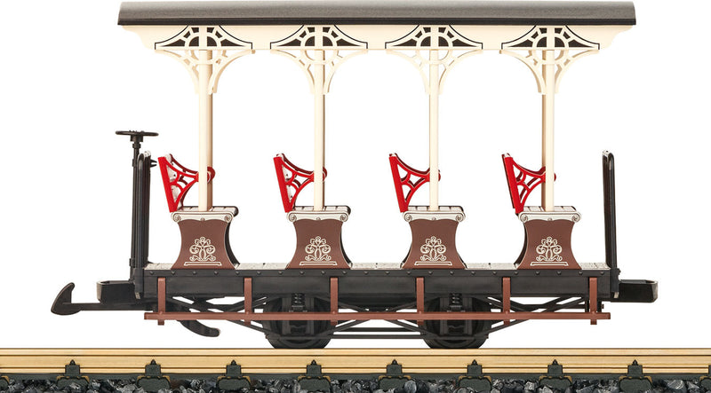 1st Class Excursion View Car - Ready to Run -- Hawaiian Railway (black, white, red, brown)-1