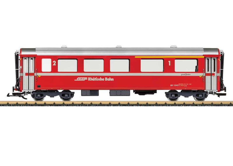 1st/2nd Class Coach - Ready to Run -- Rhaetian Railway RhB (Era VI, red, silver)-1