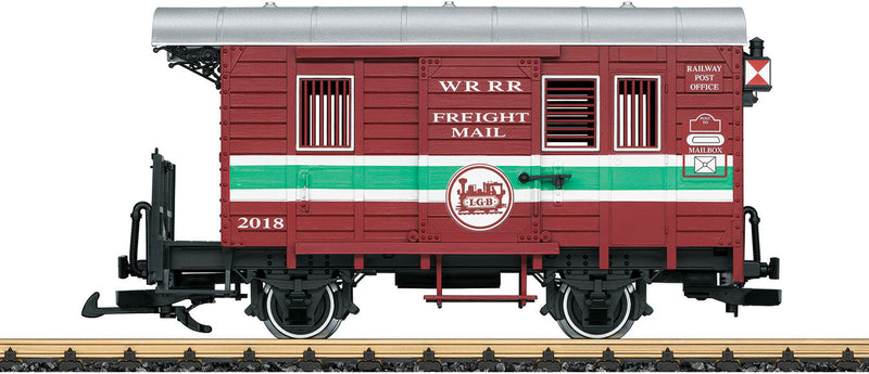 2-Axle Wood Mail Car - Ready to Run -- Wolfgang Richter #2018 (Stainz Commerorative Scheme; red, green)