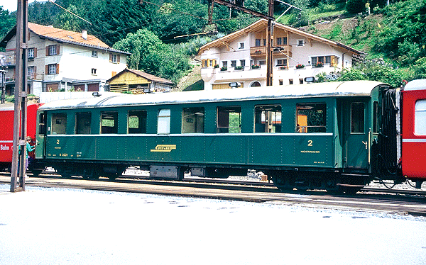 2nd Class Passenger Car -- Rhaetian Railways (RhB) #B2221
