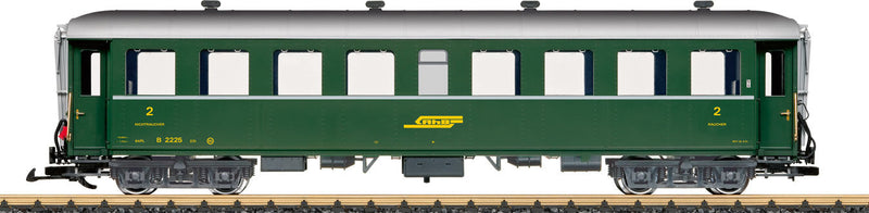 2nd Class Coach - Ready to Run -- Rhaetian Railways RhB #B 2225 (Era II 2014, green, silver)