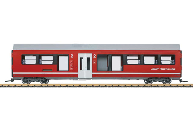 Stadler Class ABe 4/16 Capricorn Rail Car - Intermediate Car Style #1 -- Rhaetian Railway RhB (Era VI, red, gray, white)