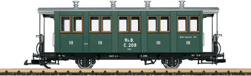 3rd Class Coach - Ready to Run -- Rhaetian Railway RhB C 209 (Era I, green)