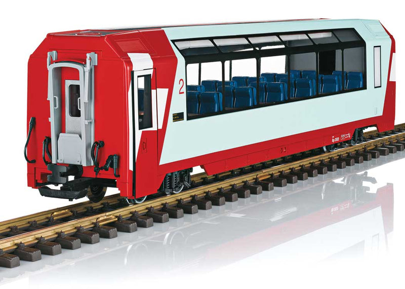 2nd Class Panorama Car - Ready to Run -- Rhaetian Railway 623 (Era VI, Glacier Express, red, white)-1