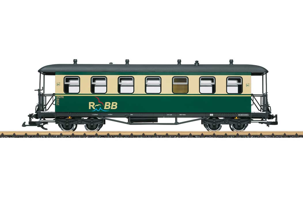 4-Axle Coach - Ready to Run -- Rugensche Baderbahn RuBB (Era VI, green, black)