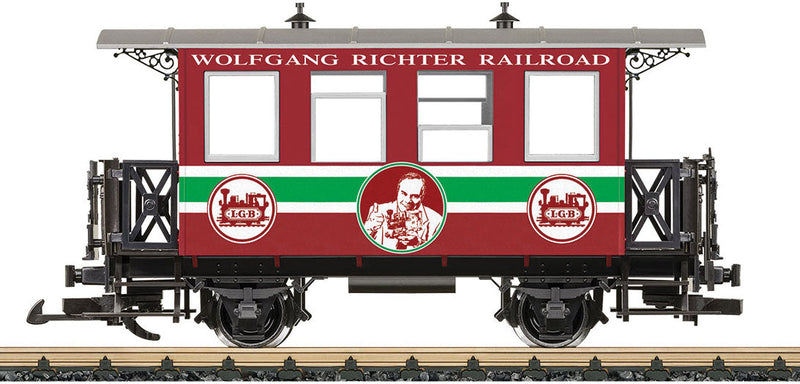 2-Axle Passenger Car - Ready to Run -- Wolfgang Richter (Stainz LRB Commerorative; red, green, white)