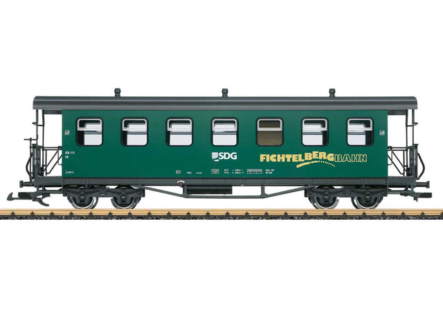 Type KB 2nd Class Coach - Ready to Run -- Fichtelbergbahn SDG #1 (Era VI, green, yellow, gray)