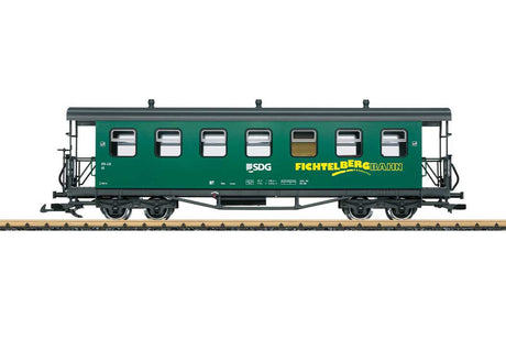 Type KB Bistro Lounge Car - Ready to Run -- Fichtelbergbahn SDG #970-436 (Era VI, green, gray, yellow)-2