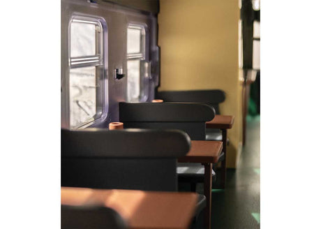 Type KB Bistro Lounge Car - Ready to Run -- Fichtelbergbahn SDG #970-436 (Era VI, green, gray, yellow)-3