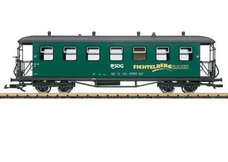 Type KB 2nd Class Coach - Ready to Run -- Fichtelbergbahn SDG #2 (Era VI, green, yellow, gray)