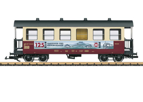 Coach - Ready to Run -- Harzquer Railroad HSB (Era VI, Brockenbahn Anniversary, red, ivory, gray)