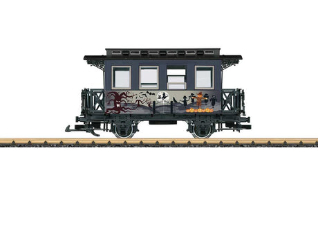 2-Axle Passenger Car - Ready to Run -- Halloween (gray, black, Spooky Moon Scene)