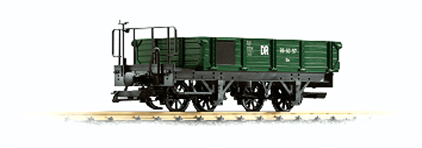 Low Side Car -- German State Railroad of East Germany (green)