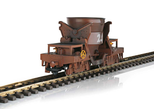 Slag Car - Ready to Run -- #24 (Weathered, Boxcar Red)-1