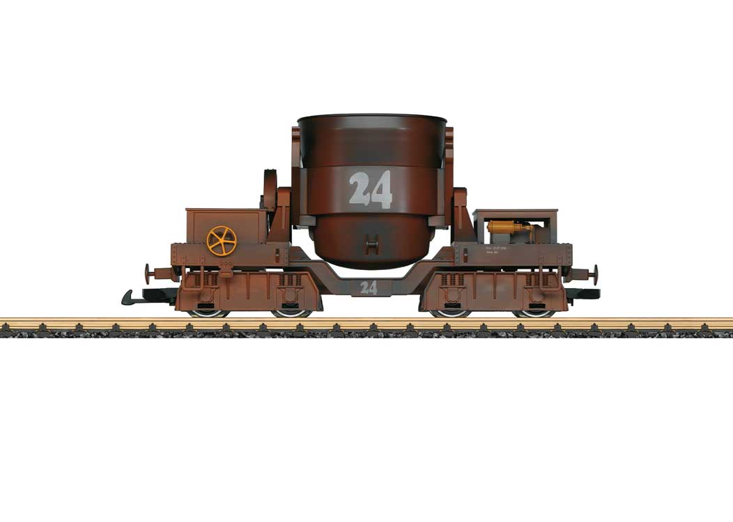 Slag Car - Ready to Run -- #24 (Weathered, Boxcar Red)-2