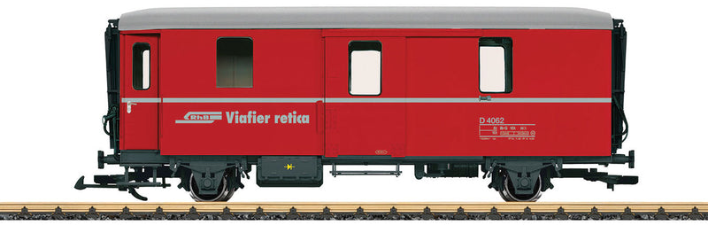 2-Axle Baggage Car - Ready to Run -- Rhaetian Railway RhB (Era VI, red, silver)