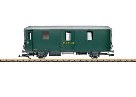 Short Baggage Car - Ready to Run -- Rhaetian Railroad RhB #D 4063 (Era IV, green, silver)
