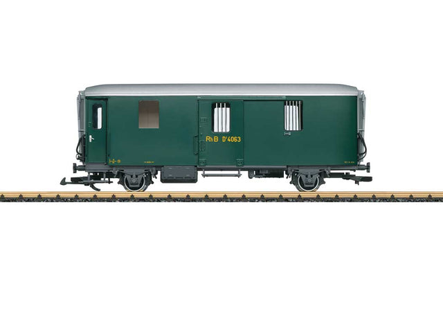 Short Baggage Car - Ready to Run -- Rhaetian Railroad RhB #D 4063 (Era IV, green, silver)