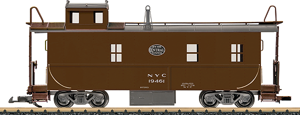3-Window Steel Cupola Caboose w/Interior Light - Ready to Run -- New York Central (brown)