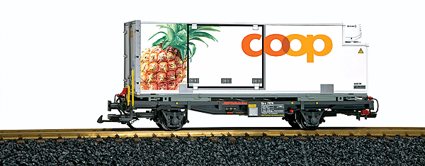 Container Car -- Rhaetian Railways (COOP Pineapple)