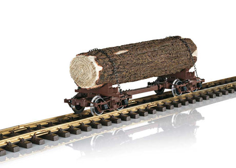Disconnect Log Car w/Load - Ready to Run -- Painted, Unlettered (Boxcar Red)-1