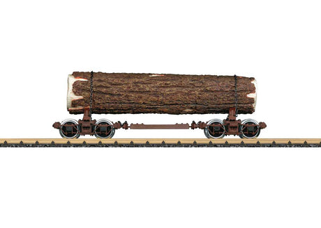 Disconnect Log Car w/Load - Ready to Run -- Painted, Unlettered (Boxcar Red)-2