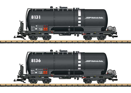 Type Za 4-Axle Tank Car 2-Pack - Ready to Run -- Rhaetian Railway RhB #Za 8131, Za 8136 (Era VI, black, silver)