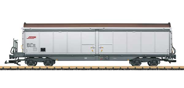 Type Haik-v Sliding-Wall Boxcar - Ready to Run -- Rhaetian Railway RhB (Era VI, gray, brown)