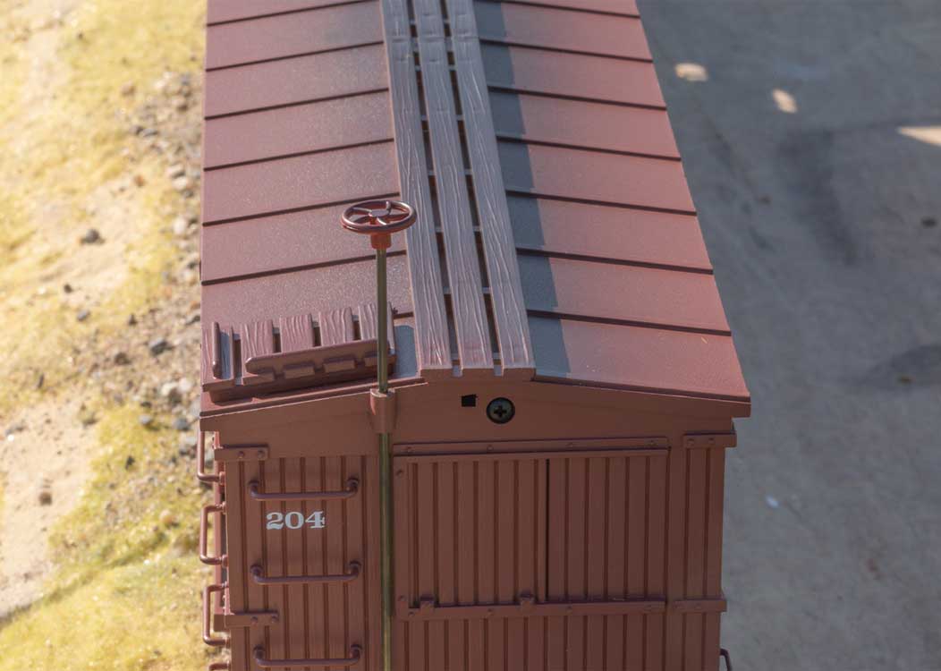 Early 1900s Vintage Wood Boxcar - Ready to Run -- Nevada Central Railroad #204 (Boxcar Red)-3