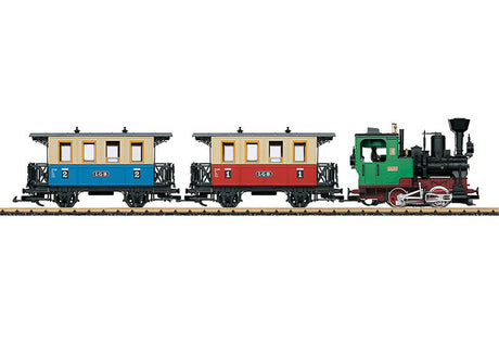 Passenger Train Starter Set -- 0-4-0T, 2 Cars, 50-3/4" 129cm Track Circle, 120V Controller-1