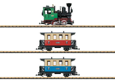 Passenger Train Starter Set -- 0-4-0T, 2 Cars, 50-3/4" 129cm Track Circle, 120V Controller-2