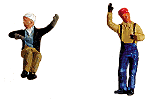 Contemporary Diesel Engineer/Fireman Set pkg(2) -- Waving & Sitting