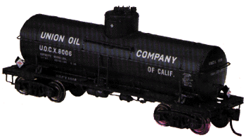 PROTO 2000 8000-Gallon Type 21 Riveted Tank Car -- Union Oil Co. #8006 (black w/silver lettering)