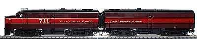 PROTO 2000 Diesel Alco FA-1 & FB-1 Set Powered -- Gulf, Mobile & Ohio #741 & B9 (Large Numbers) - No Mars Light