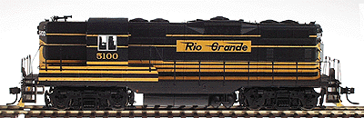 PROTO 2000 Diesel GP7 Phase I Powered -- Denver & Rio Grande Western #5100 (black & yellow bumble bee) w/Dynamic Brakes